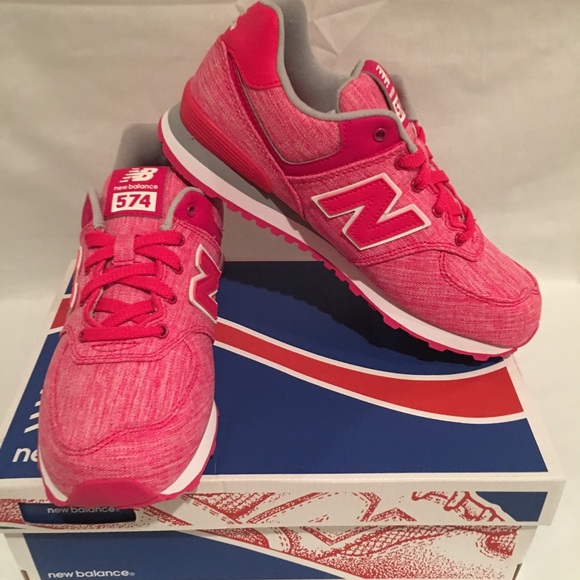 NEW NEW BALANCE 574 GIRLS KIDS SIZE 3 PINK - Picture 4 of 8